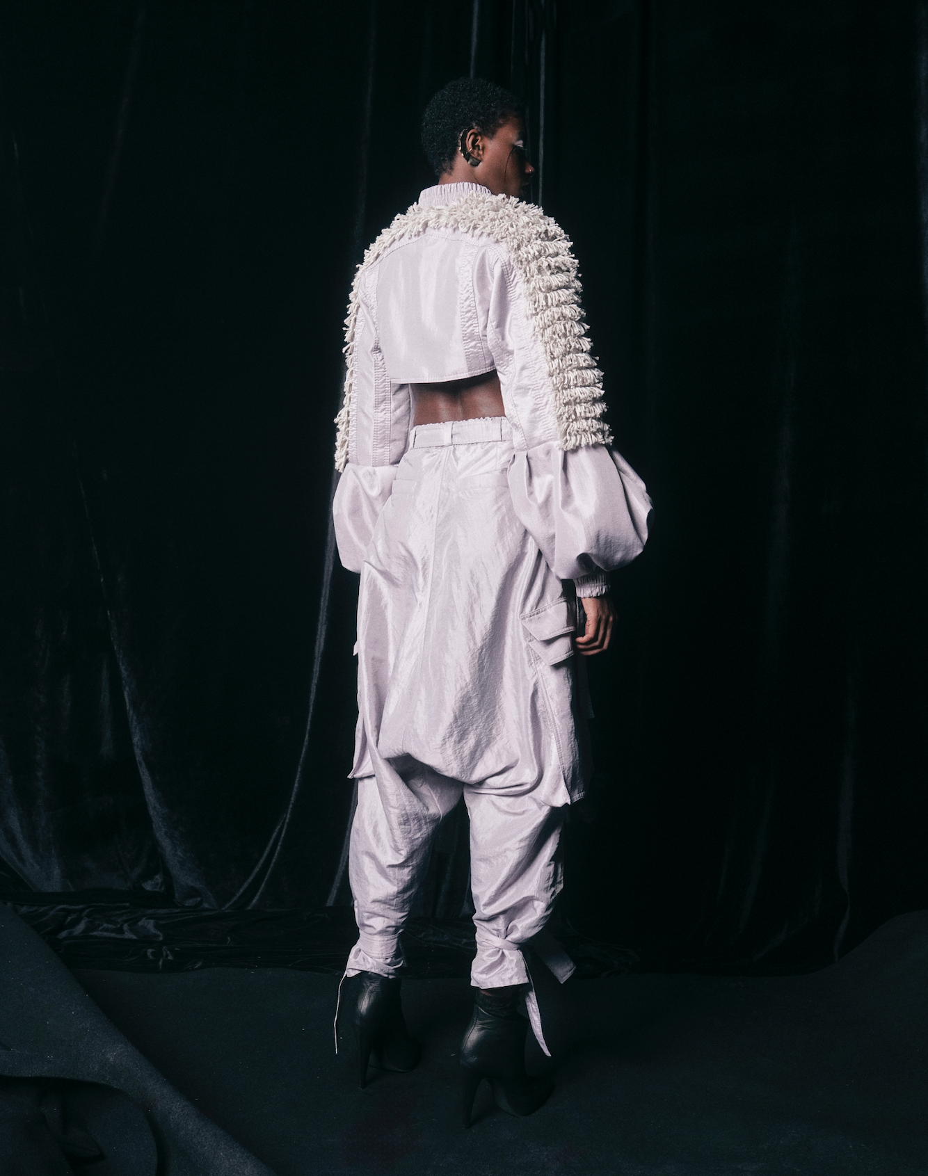 CROP JACKET GLOBO LAVANDA