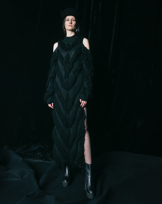 SWEATER CUTOUT DRESS