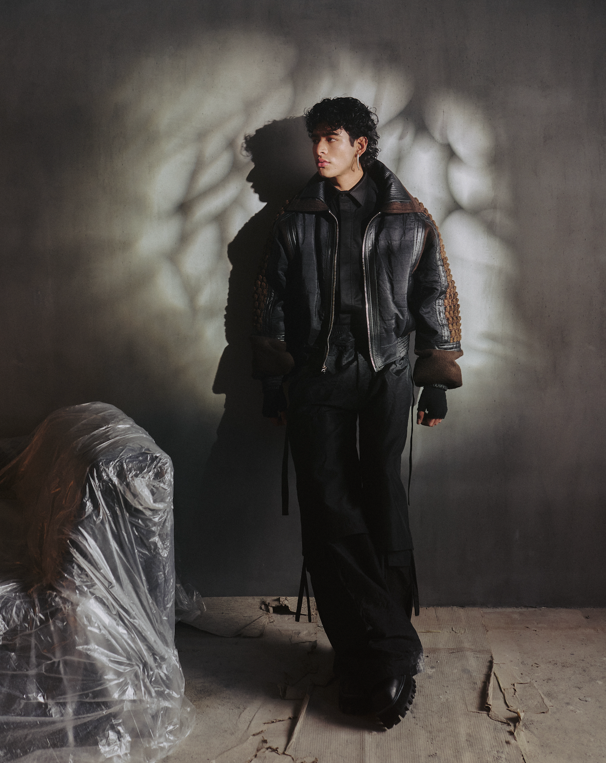 DOUBLE-COLLAR LEATHER JACKET