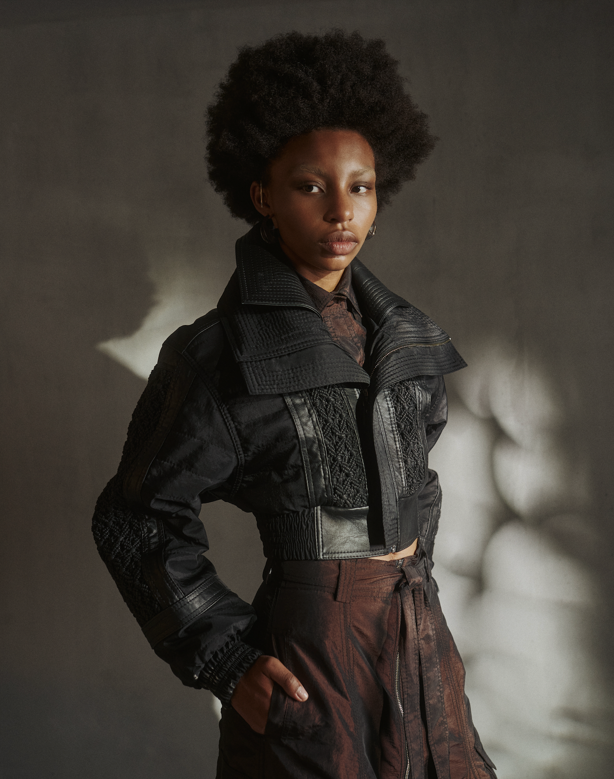 CROP JACKET MACRAMÉ DOUBLE  COLLAR